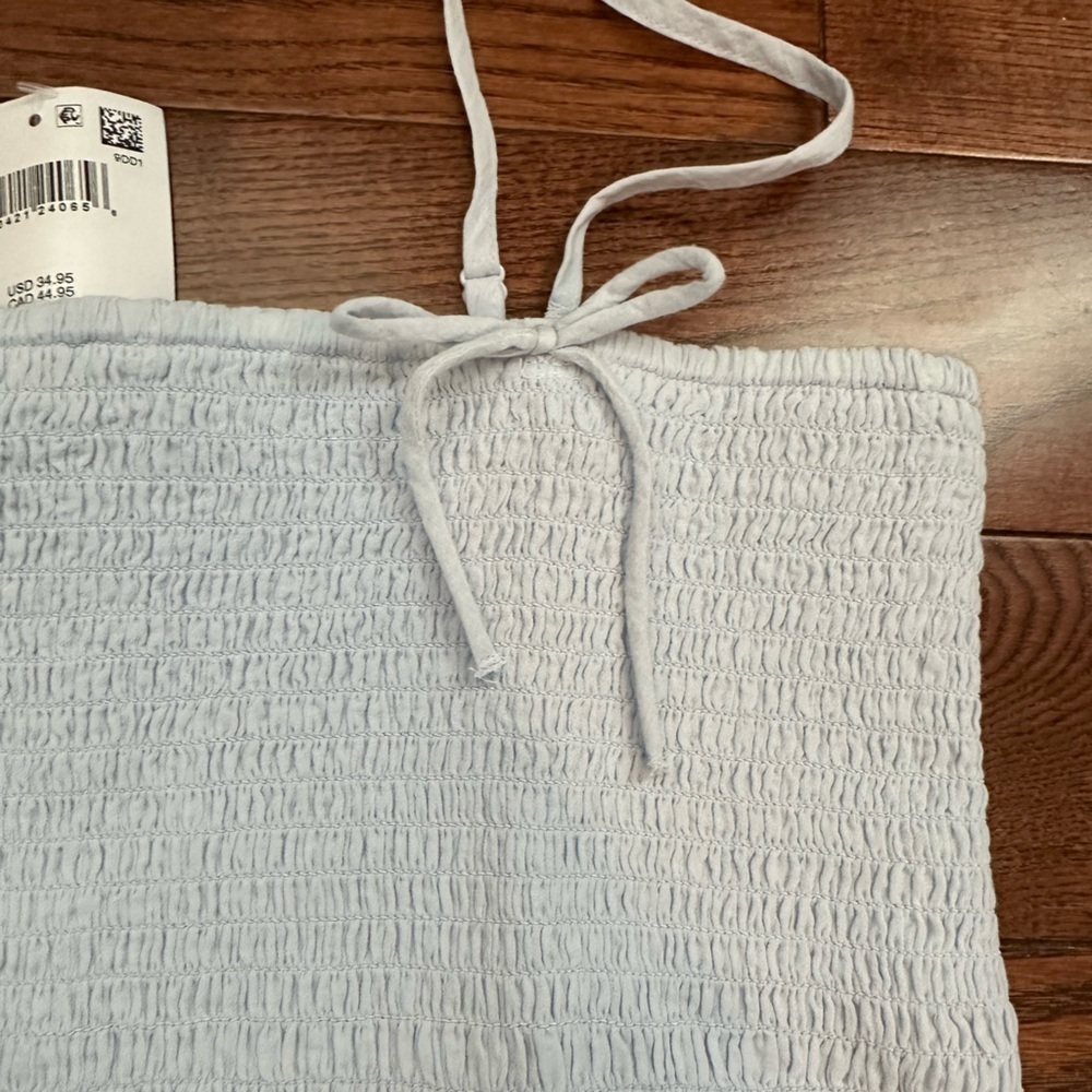 NWT American Eagle Smocked Babydoll Bow Tank Top - Picture 8 of 9